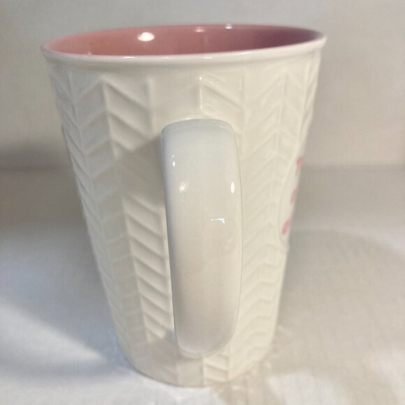 Dunkin' Donuts Ceramic Coffee Cup Take Life One Cup At a Time Pink White - Picture 6 of 10